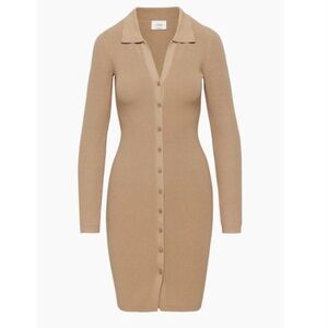 Aritzia Wilfred Tan Long Sleeve Dress L